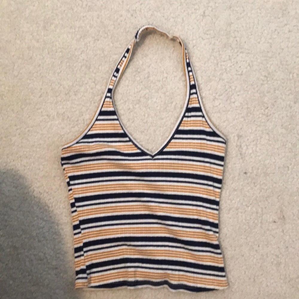 striped halter tank top